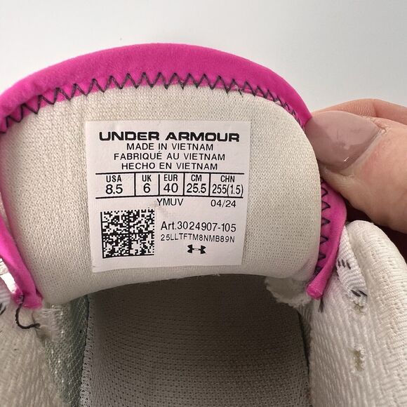 Under Armour HOVR Machina 3 3024907-105 Women's White Running Size 8.5 - Picture 8 of 8